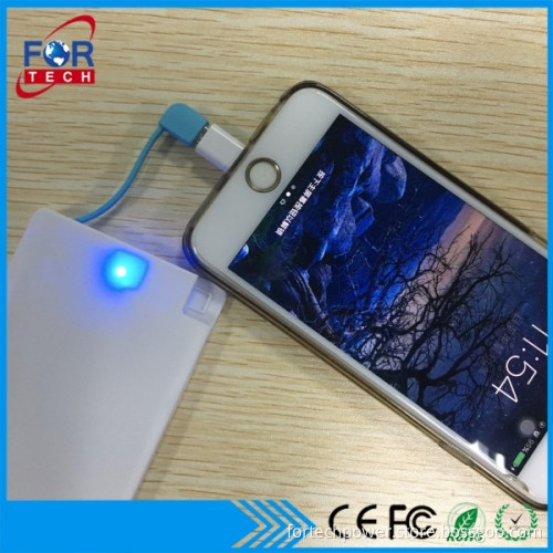 201t new product ultrathin credit card size power bank 2000mah with built in micro usb cable for Samsung galaxy/Phones/Android